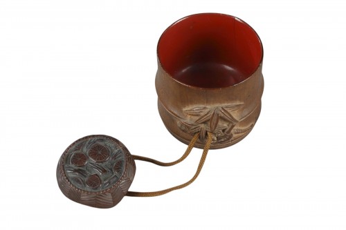 Inro and his wooden Netsuké from the Meji period (1868-1912) 