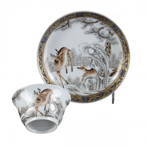 Deer mug and saucer, Yongzheng period (1723-1735)
