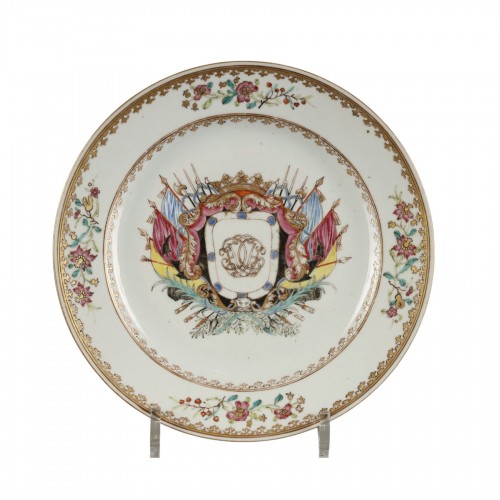 Armorial plate 18th century, China from Commande 