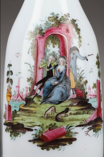 Glass & Crystal  - Pair of late 18th century Bohemian opaline bottles