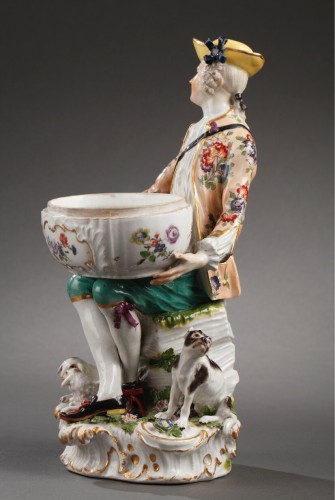 Figurine of a hunter in Meissen porcelain 18th century - Porcelain & Faience Style 