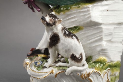 Figurine de chasseur en porcelaine de Meissen XVIIIe siècle - Galerie Théorème