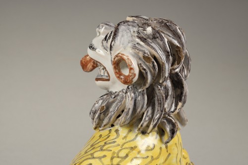  - Rouen earthenware Phô dog with lion body 18th century