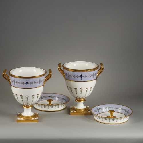 Porcelain & Faience  - SÈVRES Pair of Sèvres porcelain Ice-pails from the Oberkampf service, circa 1803