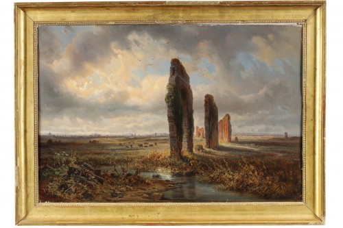 Carl von Haase (1844 - 1913) Vue de l'aqueduc de Claude, 1868
