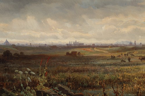 XIXe siècle - Carl von Haase (1844 - 1913) Vue de l'aqueduc de Claude, 1868