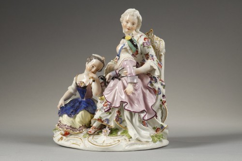 Antiquités - Meissen nurse group 18th century