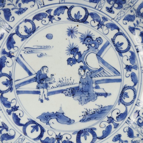 17th century - Karak dish with scholar, China Ming dynasty Wanli period 1573-1619
