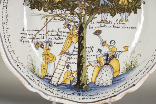 Jatte à l&#039;arbre d&#039;amour, Nevers circa 1790 - Porcelain & Faience Style 
