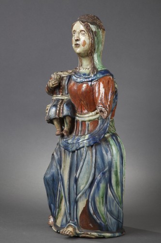 XVIe siècle et avant - Grande Vierge en faïence Italie du Nord XVIe siècle.