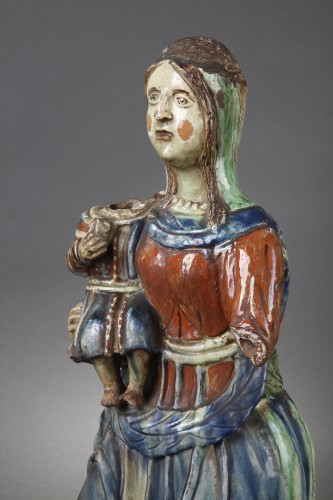 Grande Vierge en faïence Italie du Nord XVIe siècle. - 