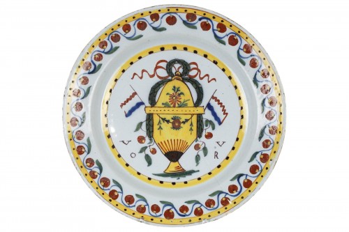 Dish with Orangemen decor, Delft late 18th century