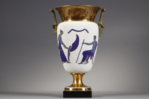 Large Biscuit and Porcelain Vase by Dagoty, Paris – First Empire Period - Porcelain & Faience Style Empire