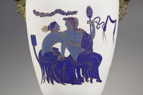 Porcelain & Faience  - Large Biscuit and Porcelain Vase by Dagoty, Paris – First Empire Period