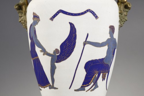 Large Biscuit and Porcelain Vase by Dagoty, Paris – First Empire Period - 