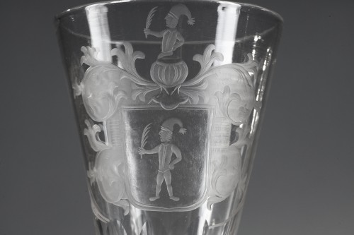 Glass & Crystal  - Large German Armorial Glass, 18th Century