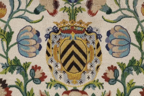 Verrerie, Cristallerie  - Exceptionnelle pochette en "sablé de verre" aux armes des Lévis Mirepoix 18ème