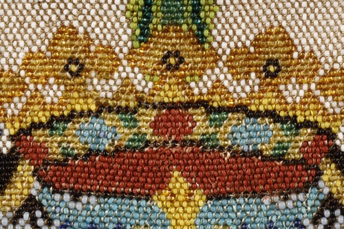 XVIIIe siècle - Exceptionnelle pochette en "sablé de verre" aux armes des Lévis Mirepoix 18ème