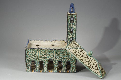 Illuminators’ inkwell in Moroccan faience from Fez, circa - Porcelain & Faience Style 