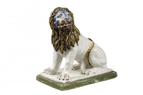 Rouen faience lioness