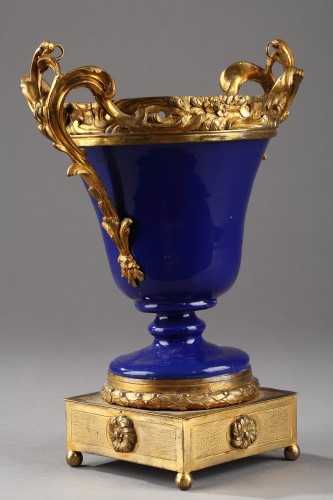 Nevers faience vase with ormolu, 17th century - Decorative Objects Style 