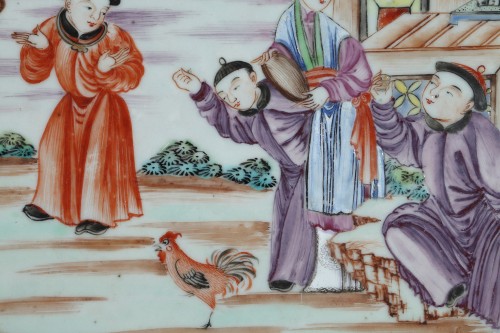 Porcelain & Faience  - CHINA : Qianlong rectangular dish . 18th century