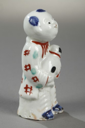 Japanese wistle in the shape of a little boy, porcelain end of 18th century - 