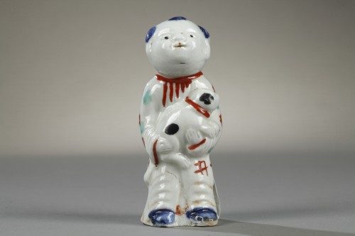 Japanese wistle in the shape of a little boy, porcelain end of 18th century - 