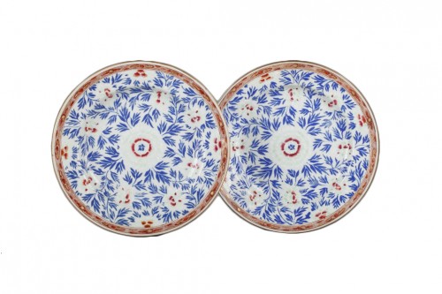 Chine de Commande - Paire d'assiettes en porcelaine Période Yongzheng 1723 - 1735