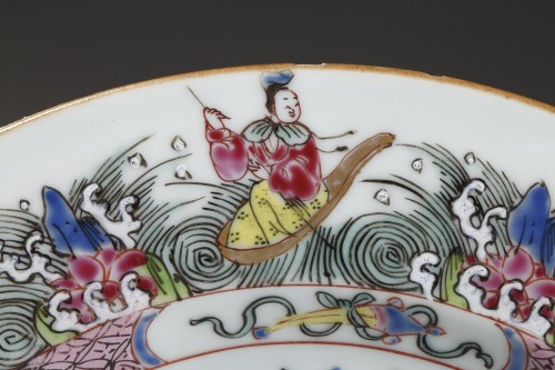 CHINA : Two Famille Rose plates Yongzheng 1723 - 1735 - 