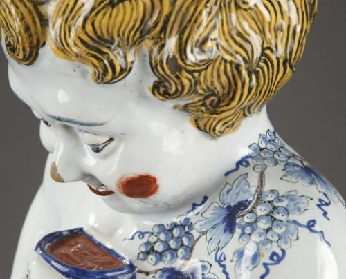 Antiquités - Lille, faience fontain depicting Bacchus, mid 18th century