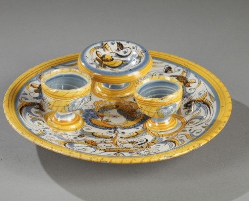 Plateau coquetiers et saliere faience de deruta - Céramiques, Porcelaines Style 