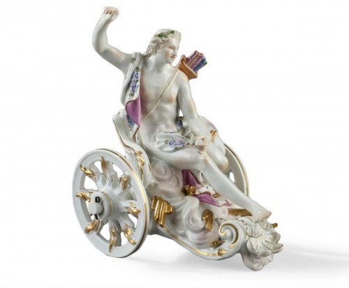 MEISSEN : Porcelain group depicting Apollon. Mid 18th century circa 1755