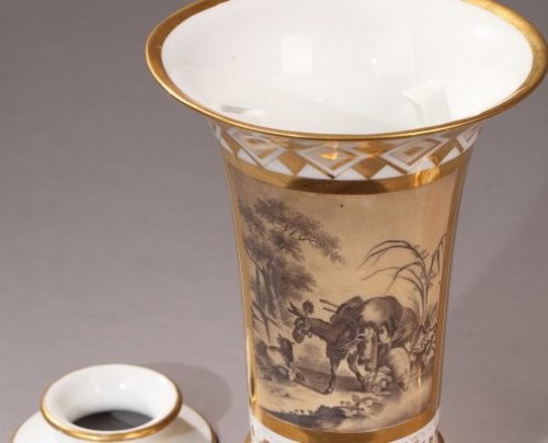 Paire de vases de la Manufacture de Houzel à Paris, Epoque Directoire 1795-1799 - Galerie Théorème