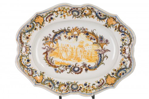 Manufacture de J. Fauchier, Marseille - Grand plat ovale vers 1750 - 1760