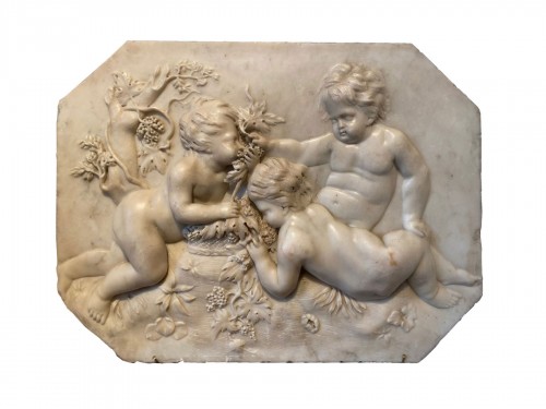 Marble bas relief, Flemish school, late 17th century
