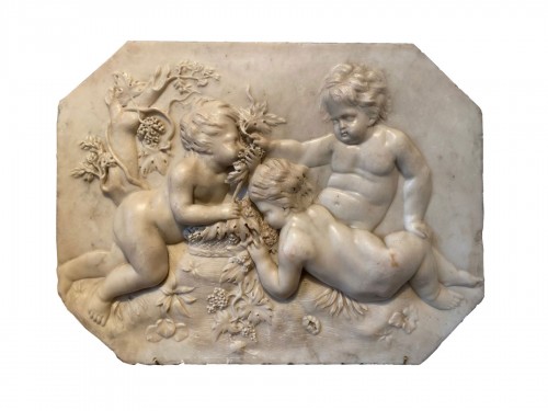 Bas relief en marbre, École flamande fin 17e