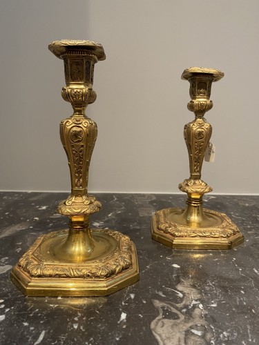 Pair of Louis XIV candlesticks - Lighting Style 