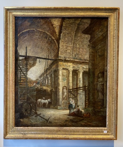 The interior of the stables of Pope Julius II, attributed to Pierre-Antoine Demachy (1723 - 1807) - Paintings & Drawings Style 