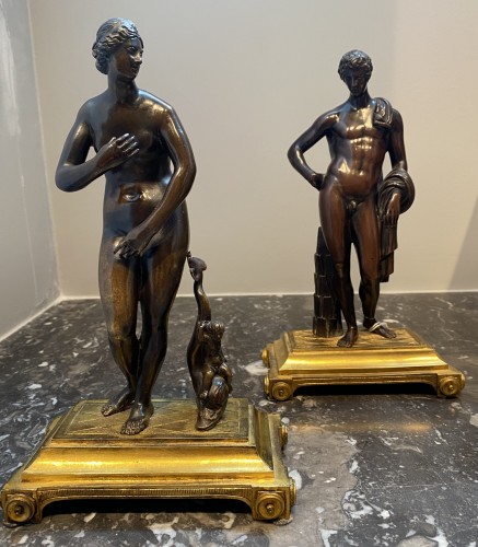 Pair of bronze representing Venus and Apollo - Sculpture Style 