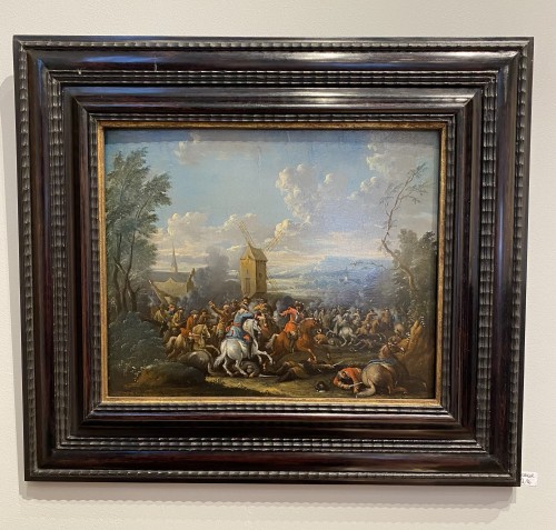 Paire d'escarmouche de cavalerie, attribué à Karel Breydel (1678 - 1744) - Tableaux et dessins Style 