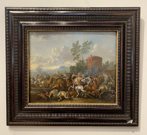 Tableaux et dessins Tableaux XVIIIe siècle - Paire d'escarmouche de cavalerie, attribué à Karel Breydel (1678 - 1744)