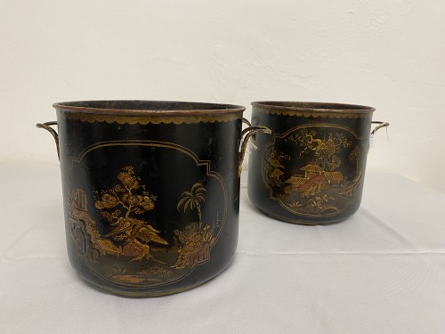 Decorative Objects  - Pair of bottle buckets in painted metal