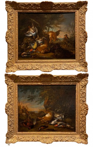 Paire de natures mortes de chasse attribué à Adrian de Gryef ( 1657 - 1722)