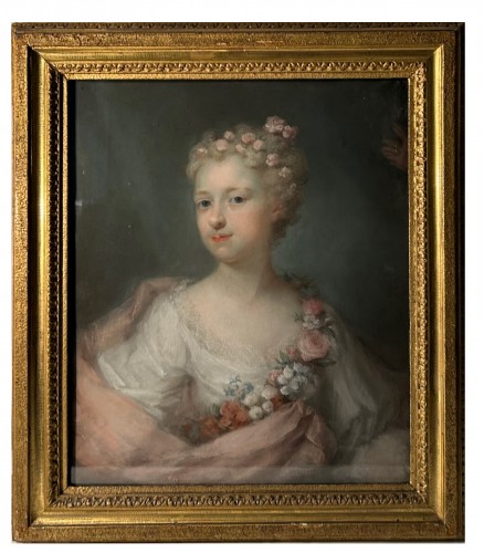Pastel représentant une jeune fille - École Italienne début 18e siècle