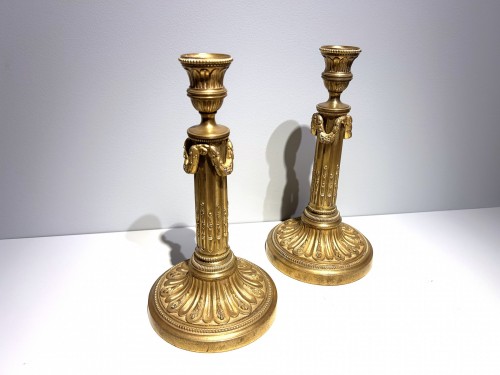 Paire de flambeaux Louis XVI - Luminaires Style 