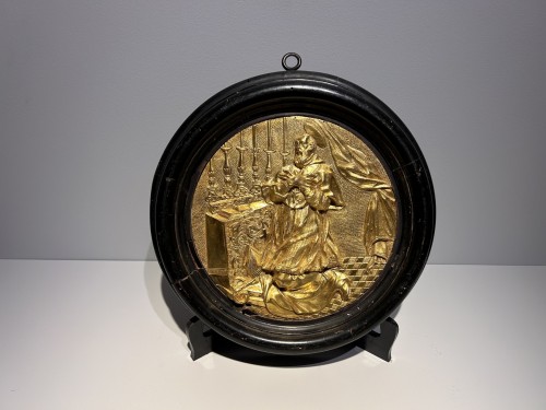 Médaillon en bronze ciselé doré - Art sacré, objets religieux Style 