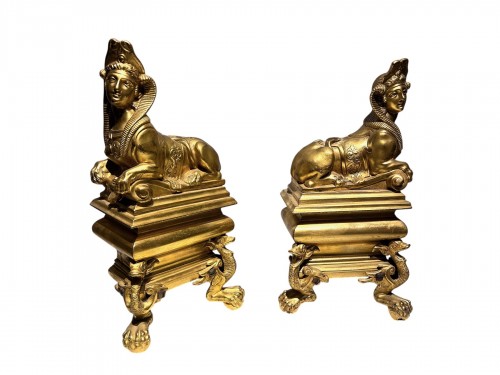 Paire de chenets Régence