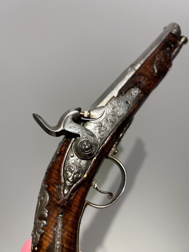 Paire de pistolets italien vers 1720.1730 - Galerie Theunissen & de Ghellinck