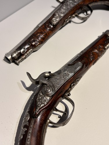 XVIIIe siècle - Paire de pistolets italien vers 1720.1730
